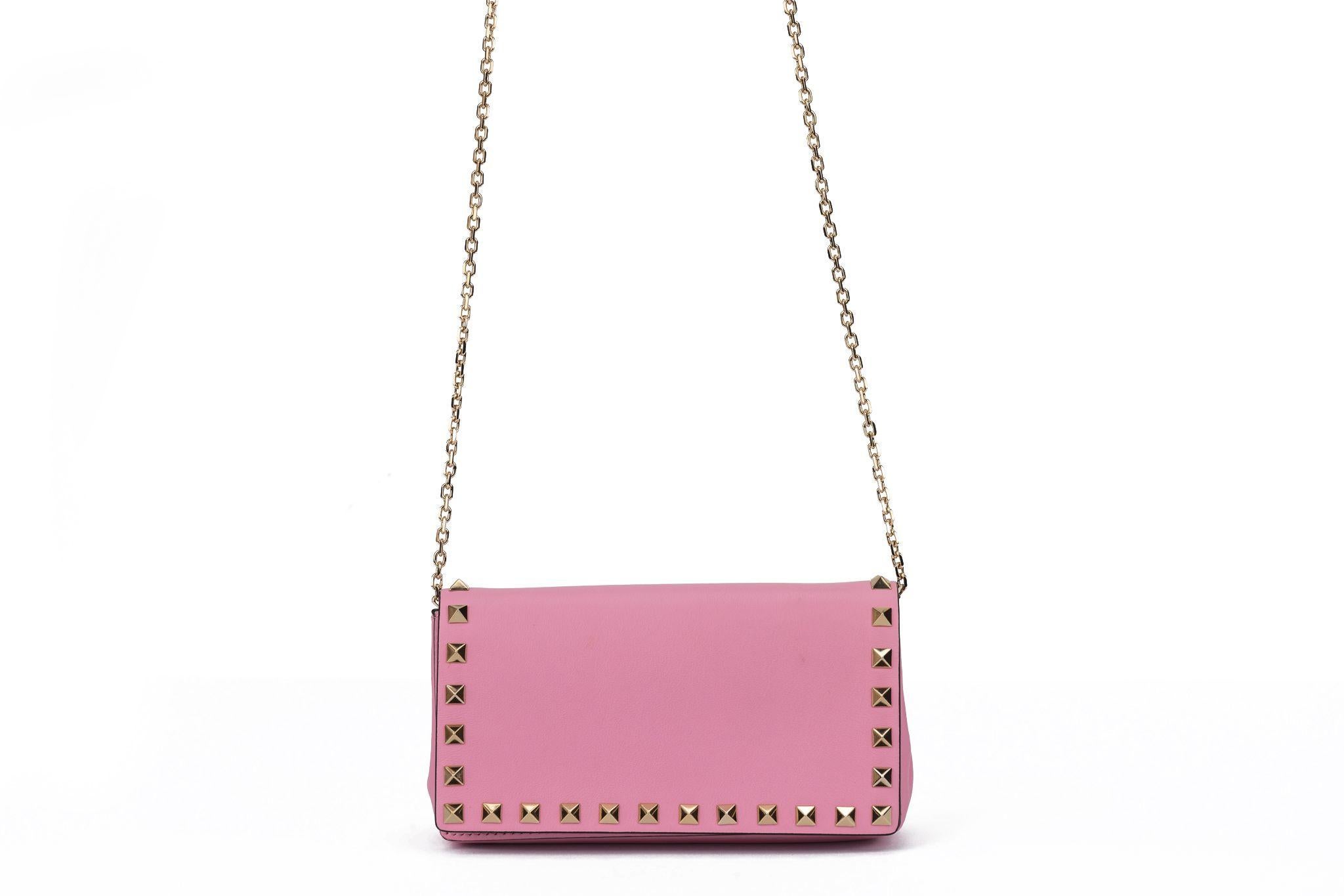 Brown Valentino Rockstud Pink Crossbody Bag For Sale