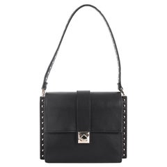 Valentino Rockstud Pushlock Top Handle Bag Leather Small