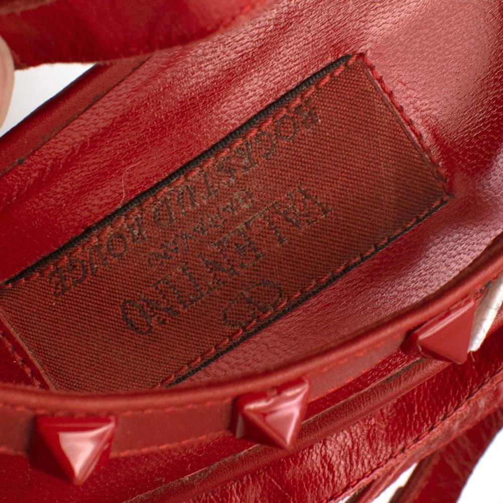 Valentino Rockstud Rot Leder Slingback Sandalen 39 4
