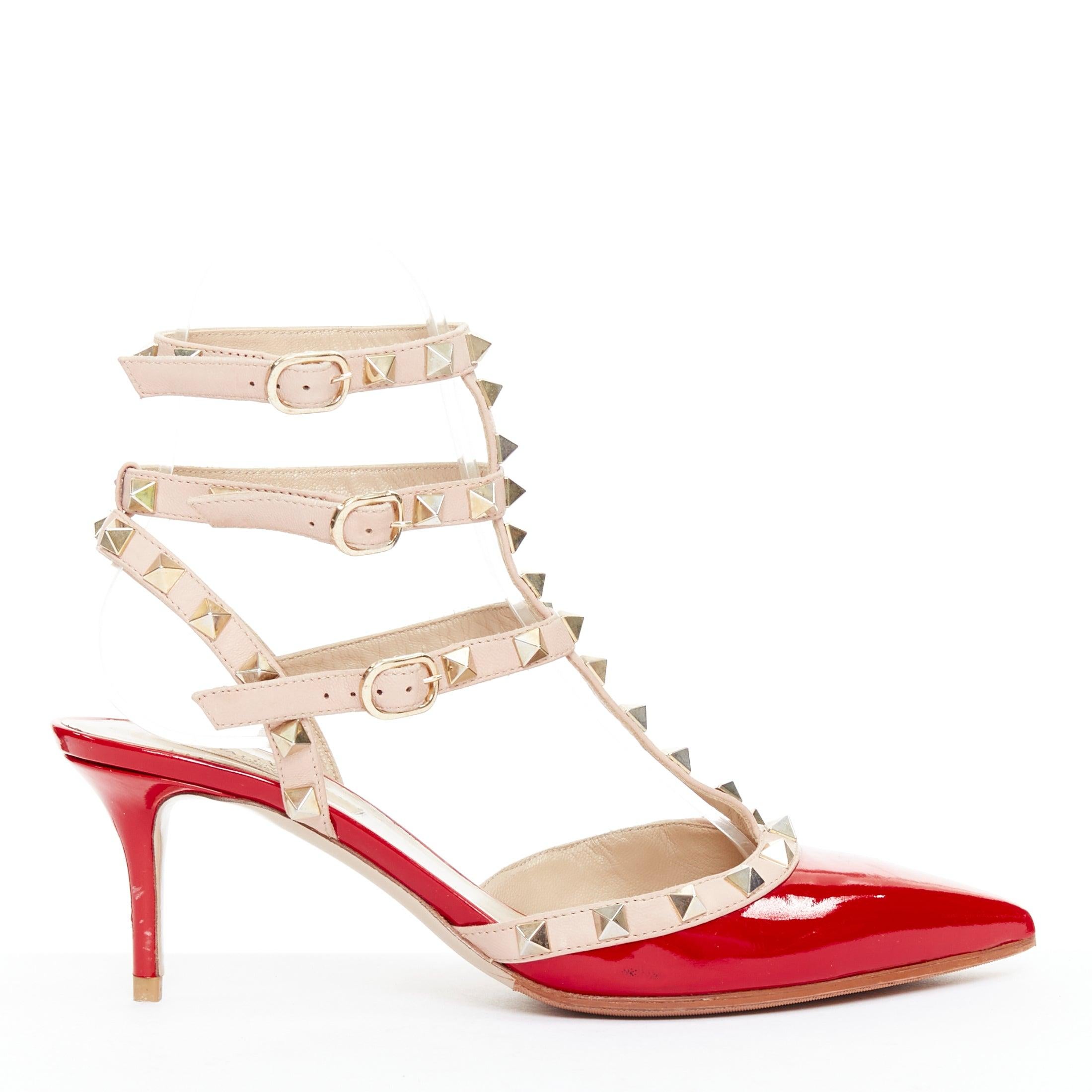 VALENTINO Rockstud rot Lack Käfig nackt Leder Riemchenabsätze EU38
Referenz: NKLL/A00460
Marke: Valentino
Designer: Pier Paolo Piccioli
Modell: Rockstud
MATERIAL: Leder
Farbe: Rot, Nackt
Muster: Solide
Verschluss: Knöchelriemen
Innenfutter: Nacktes