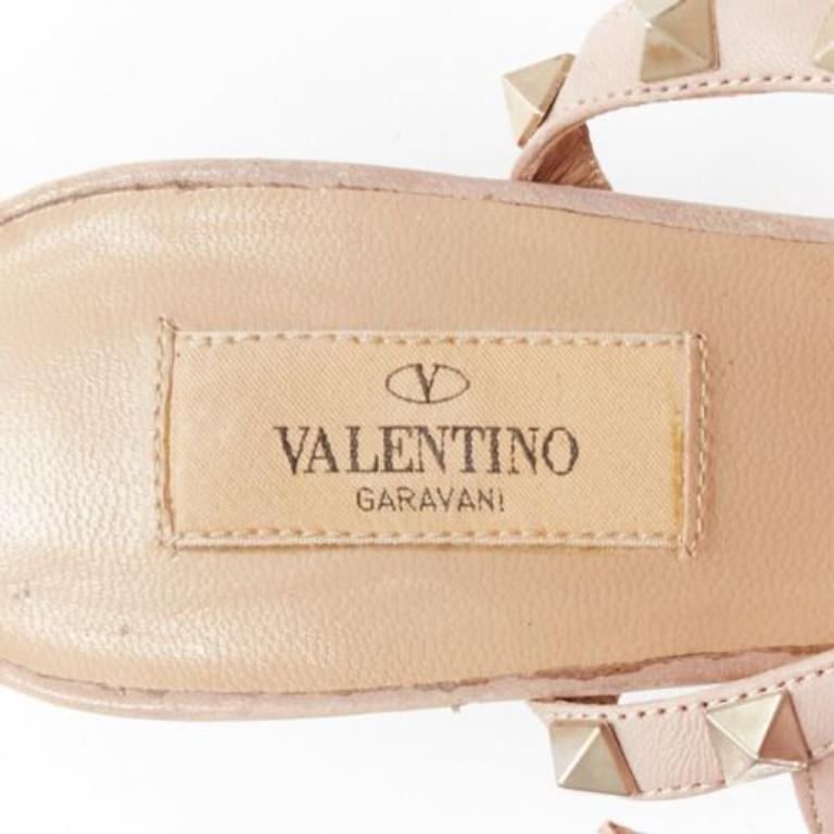 VALENTINO Rockstud red patent leather gold stud caged pump EU38 For Sale 5