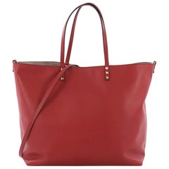 Valentino Rockstud Reversible Convertible Tote Leather Large