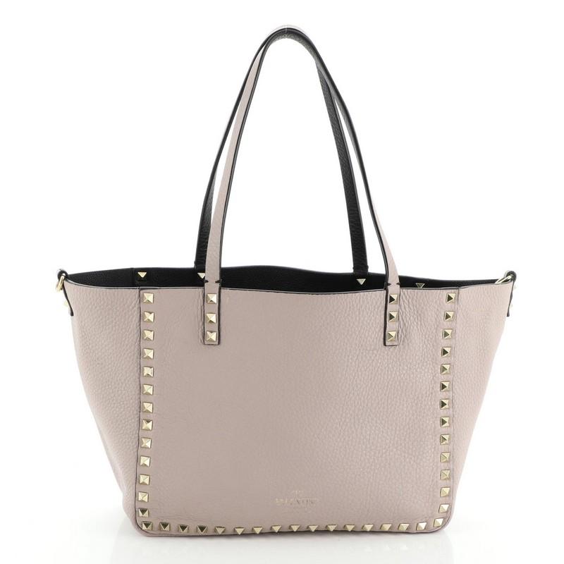Valentino Rockstud Reversible Convertible Tote Leather Small 3