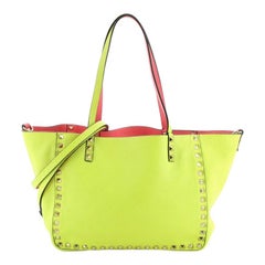 Valentino Rockstud Reversible Convertible Tote Leather Small