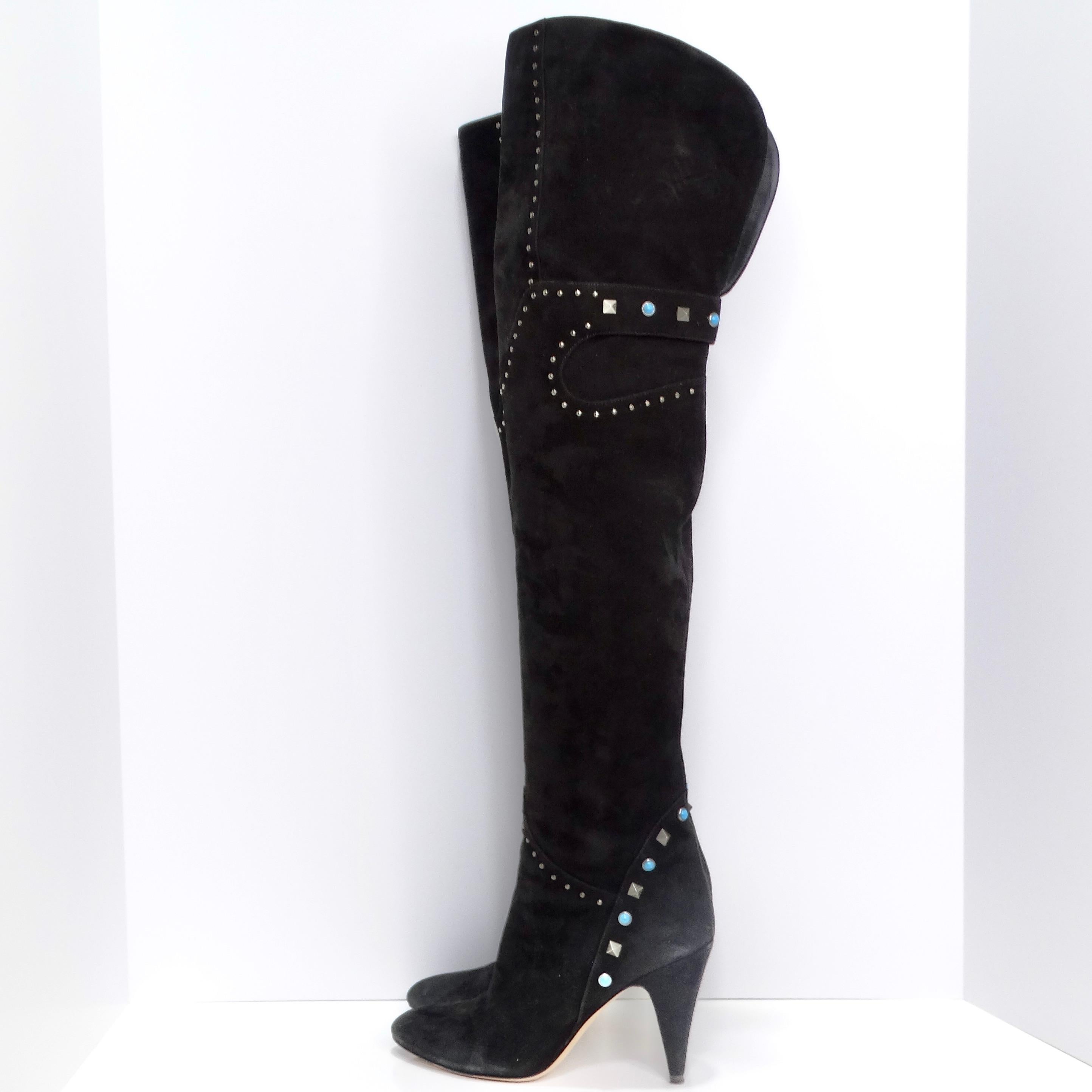 Valentino Rockstud Rolling Over-the-Knee Boot For Sale 2
