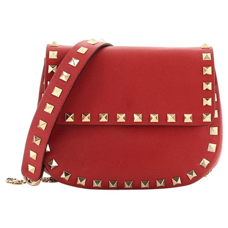 Valentino Rockstud Saddle Crossbody Bag Leather Mini