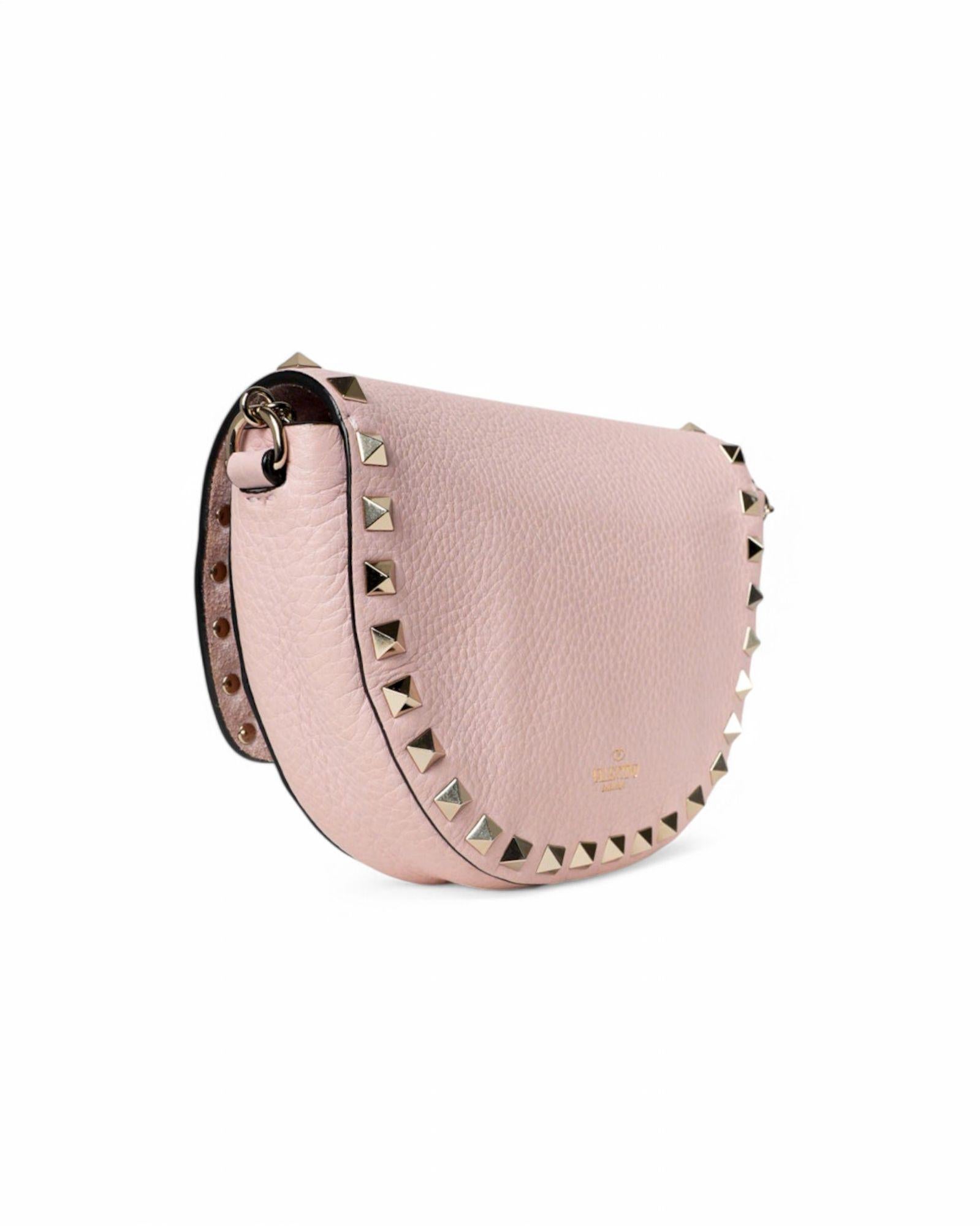 Valentino Rockstud Saddle Small Rosa in vendita 8