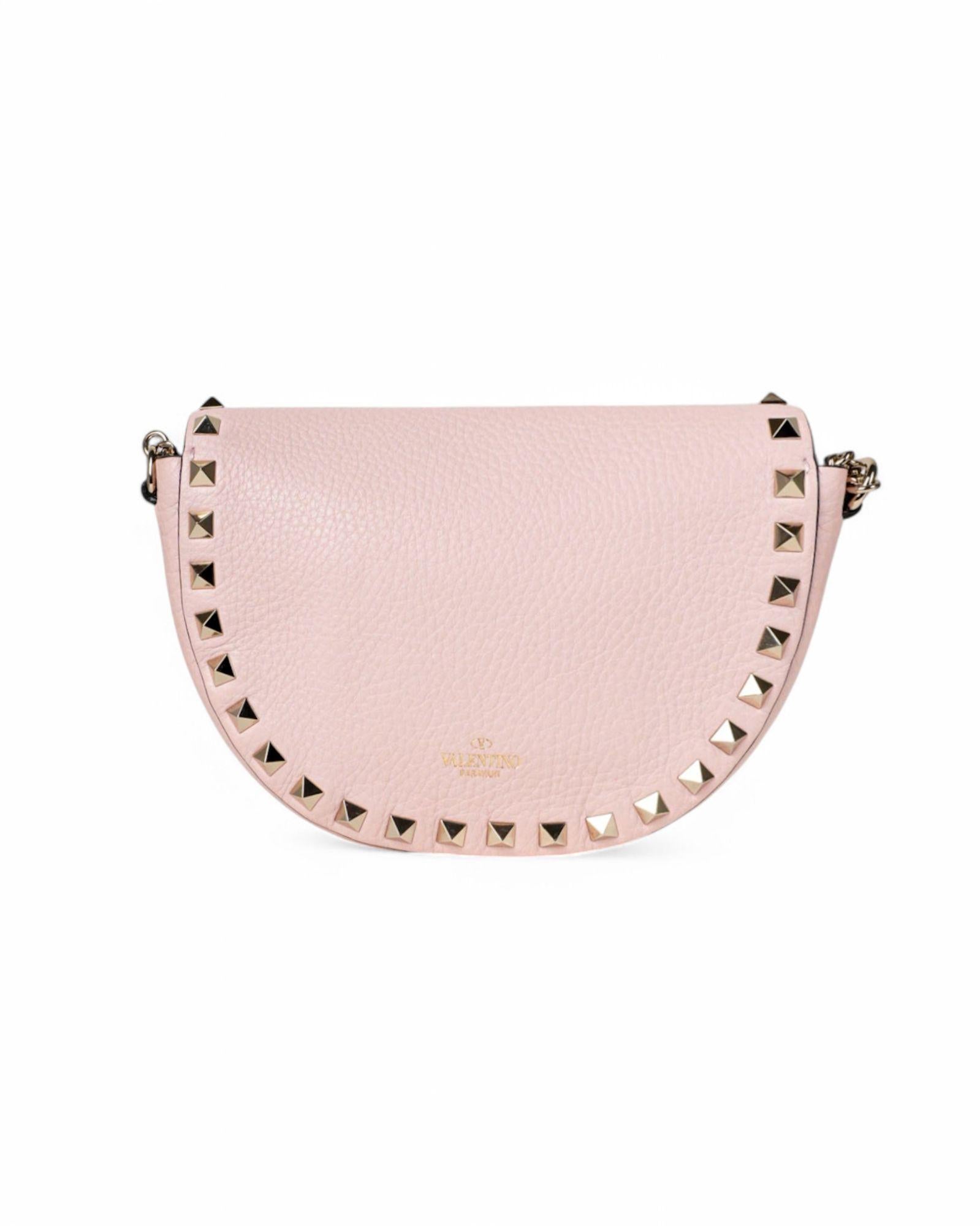 Valentino Rockstud Saddle Small Rosa in vendita 10
