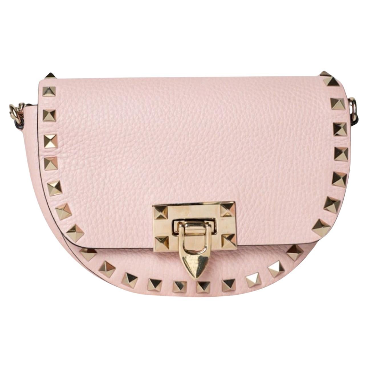 Valentino Rockstud Saddle Small Rosa in vendita
