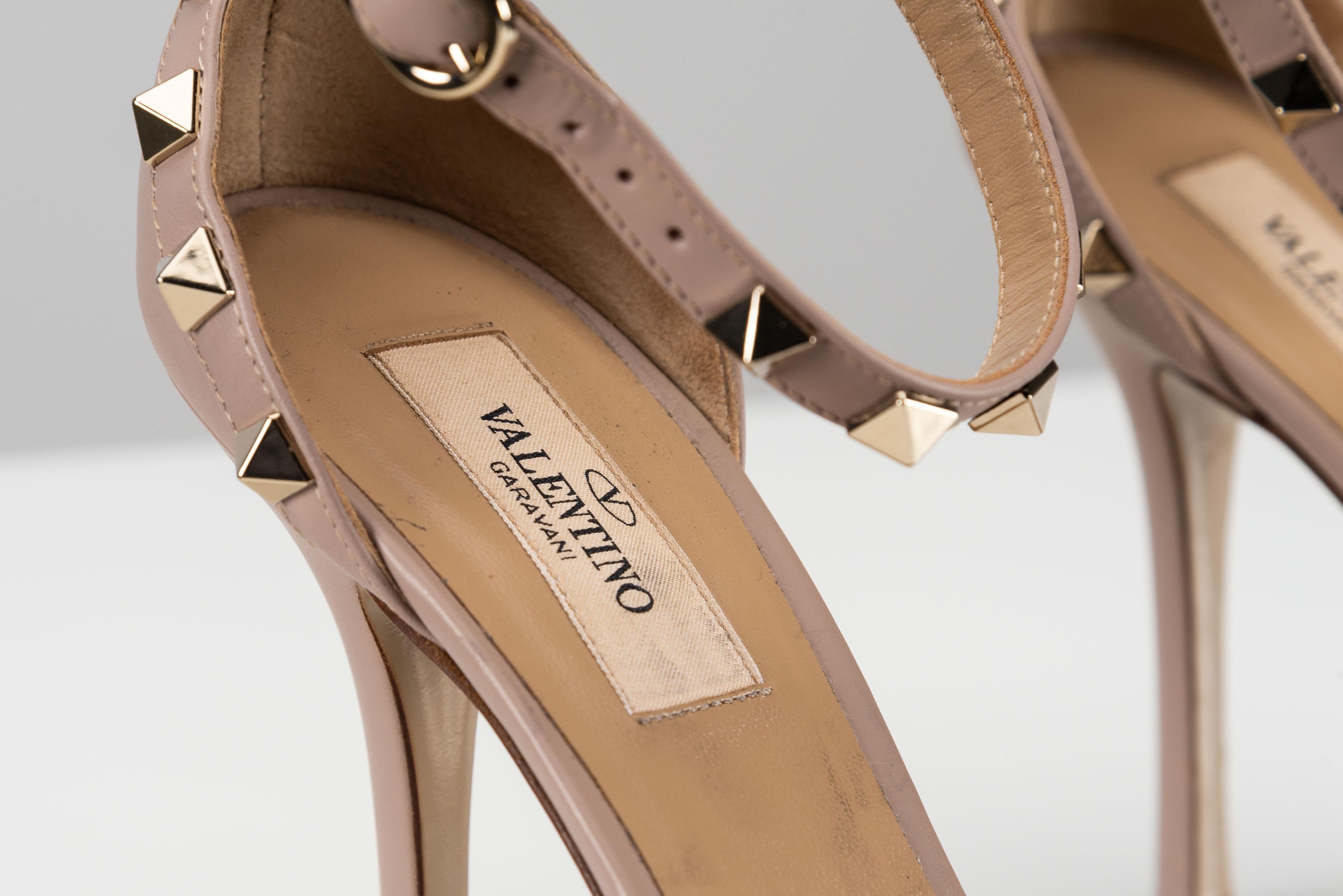 Valentino Rockstud Sandals Heels Size 38 1/2 For Sale 7