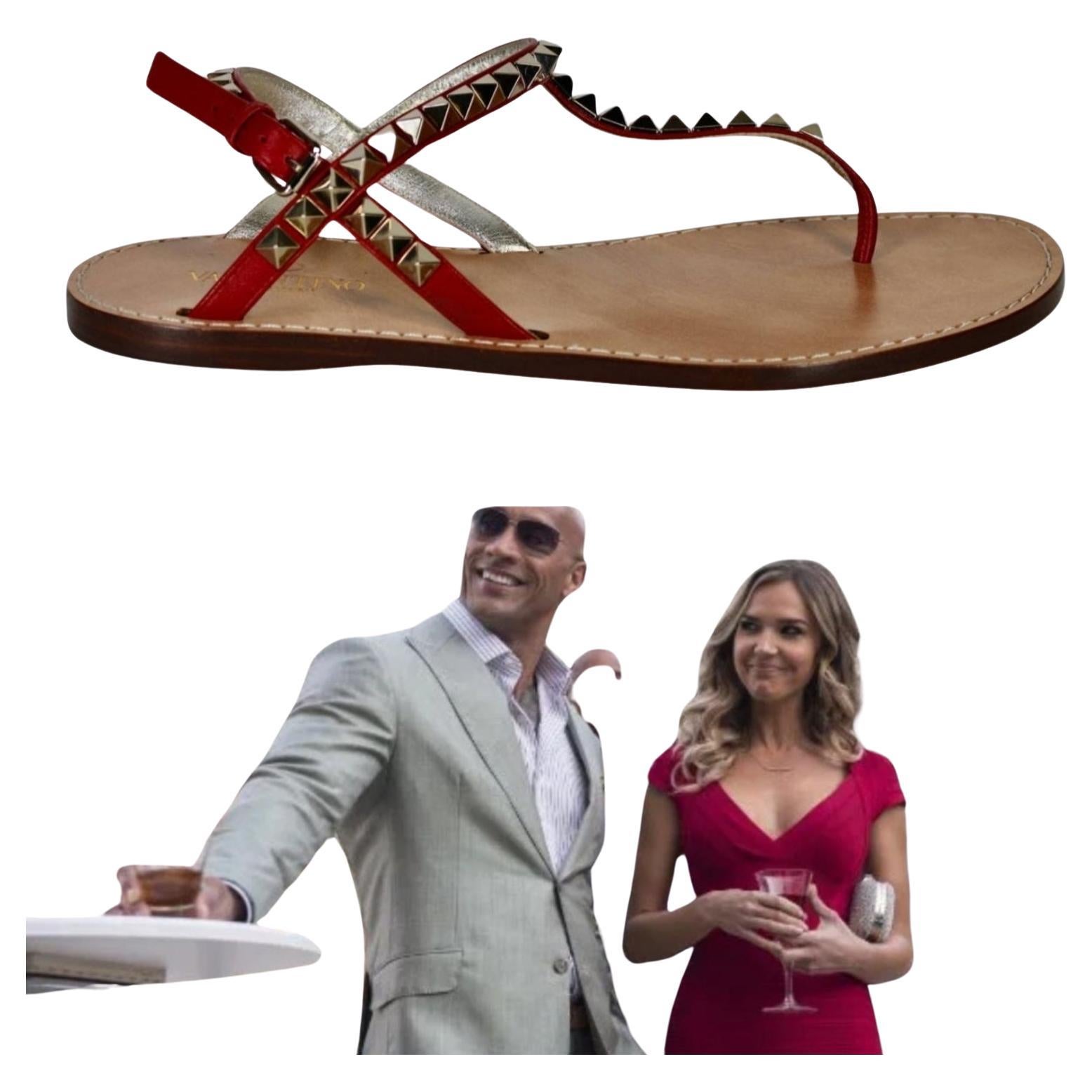 Valentino Rockstud Sandals Worn by Arielle Kebbel, Tracy in HBO's Ballers