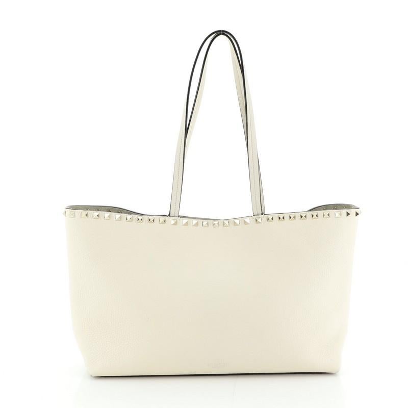 Valentino Rockstud Shopper Tote Leather Medium In Good Condition In NY, NY