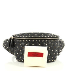 Valentino Rockstud Spike Belt Bag Quilted Leather