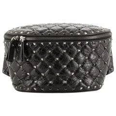 Valentino Rockstud Spike Belt Bag Quilted Leather