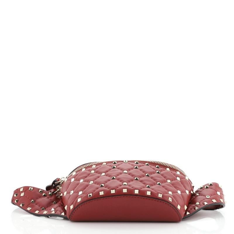 Valentino Rockstud Spike Belt Bag Quilted Leather Small In Good Condition In NY, NY