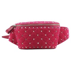 Valentino Rockstud Spike Belt Bag Quilted Velvet