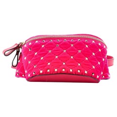 Valentino Rockstud Spike Belt Bag Quilted Velvet
