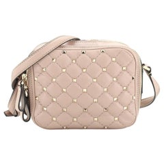 Valentino Rockstud Spike Camera Bag Quilted Leather Mini
