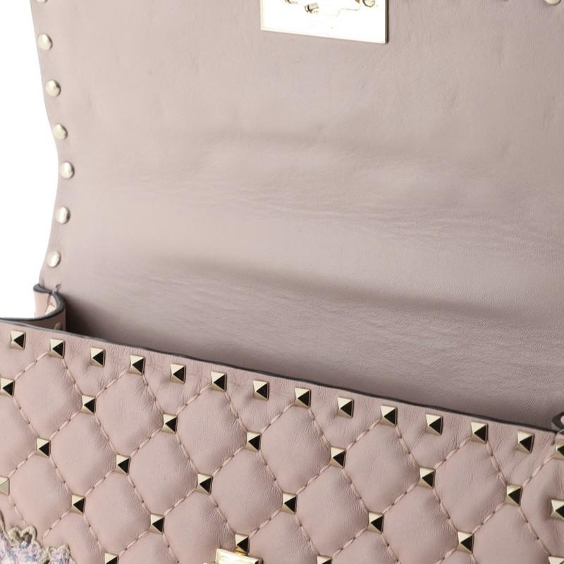 Women's or Men's Valentino Rockstud Spike Flap Bag Embroidered Quilted Leather Medium