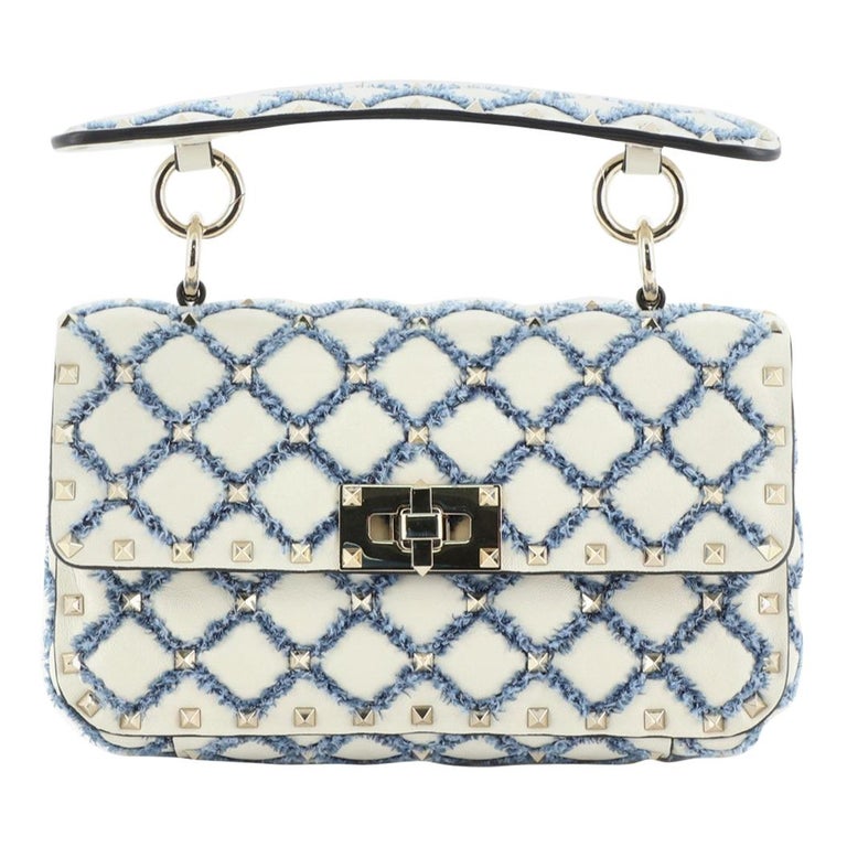 Valentino Rockstud Spike Flap Bag Fringe Quilted Leather Small at 1stDibs