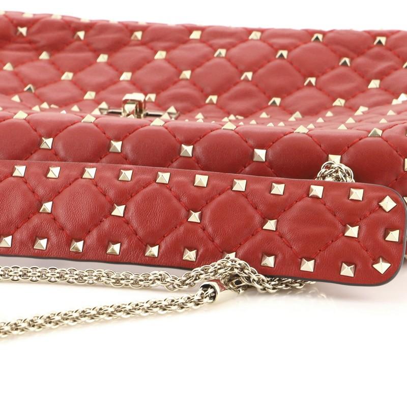 Women's or Men's Valentino Rockstud Spike Flap Bag Quilted Leather Large
