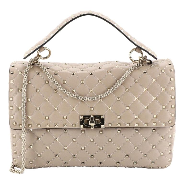 Valentino Rockstud Spike Flap Bag Quilted Leather Large at 1stDibs