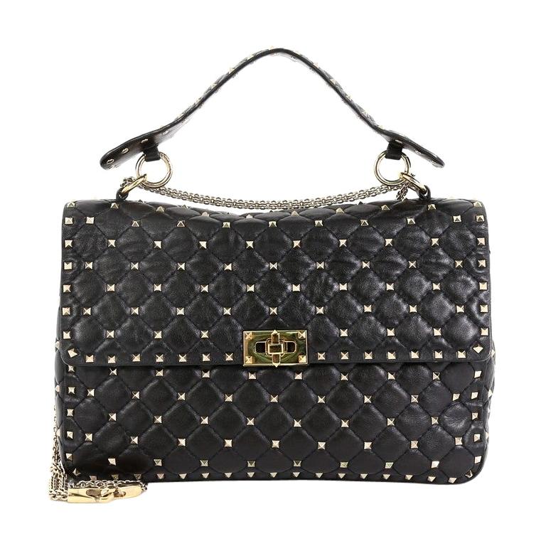 Valentino Rockstud Spike Flap Bag Quilted Leather Large at 1stdibs
