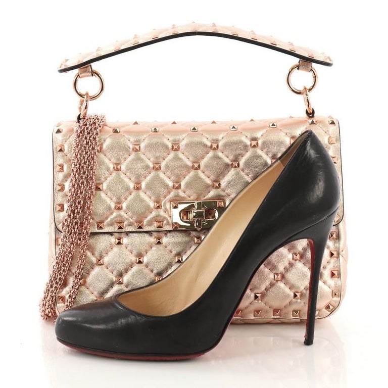 Valentino rockstud rose gold bag clearance
