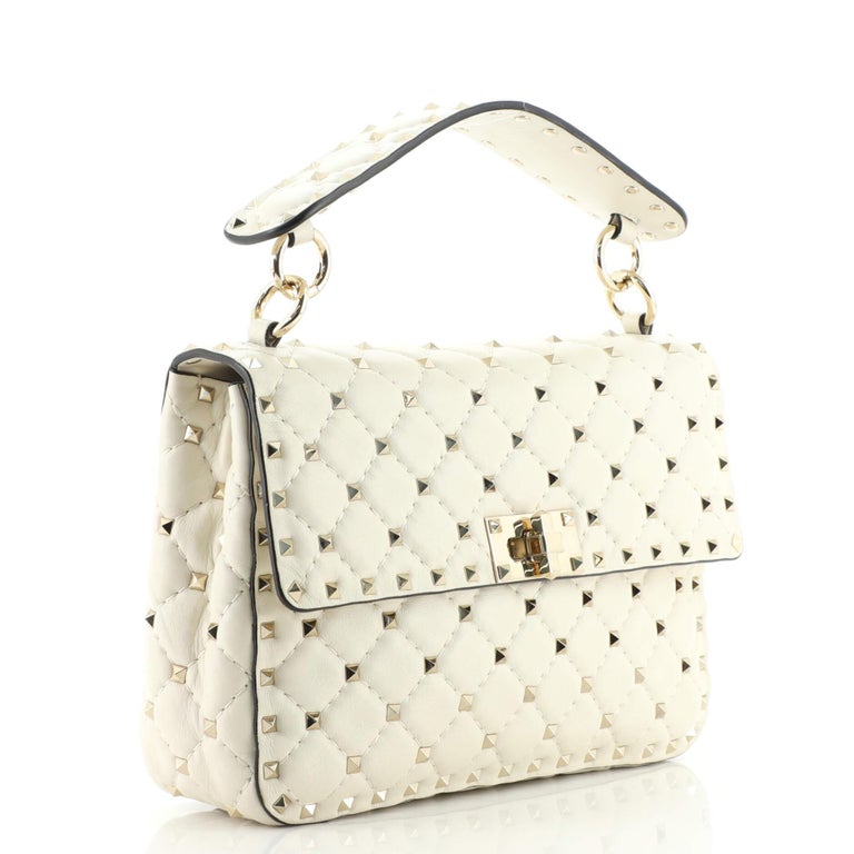 Valentino Rockstud Spike Flap Bag Quilted Leather Medium For Sale at ...
