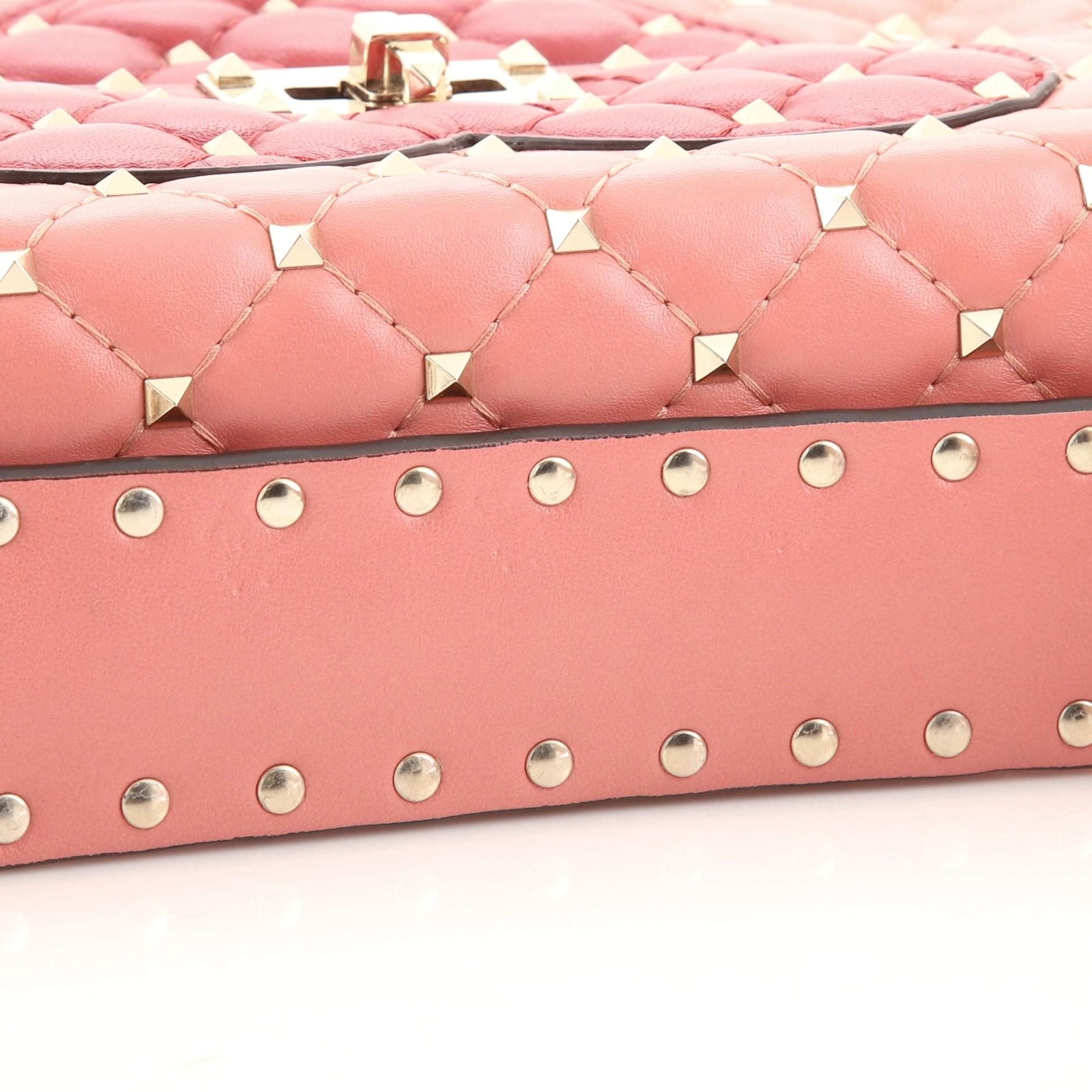 Valentino Rockstud Spike Klappentasche aus gestepptem Leder Medium 1