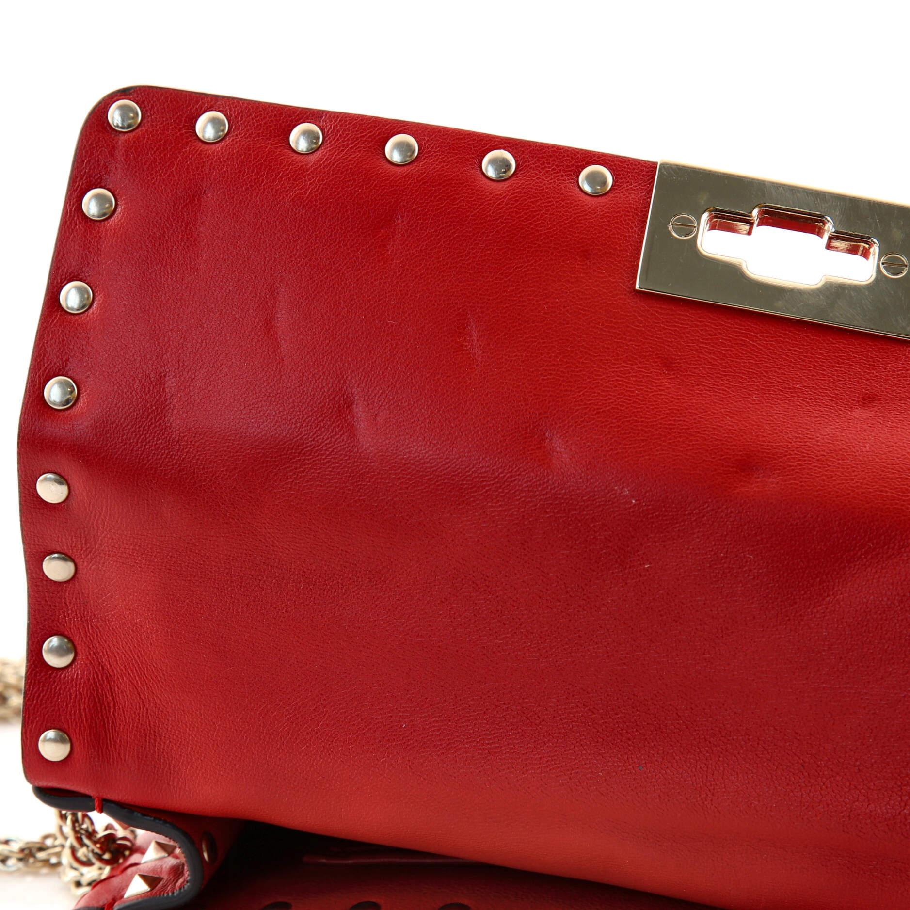 Valentino Rockstud Spike Flap Bag Quilted Leather Medium 2