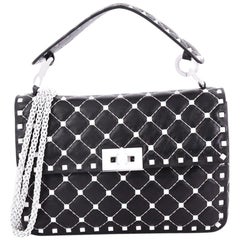 Valentino Rockstud Spike Flap Bag Quilted Leather Medium
