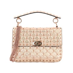 Valentino Rockstud Spike Klappentasche aus gestepptem Leder Medium