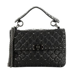 Valentino Rockstud Spike Flap Bag Quilted Leather Medium