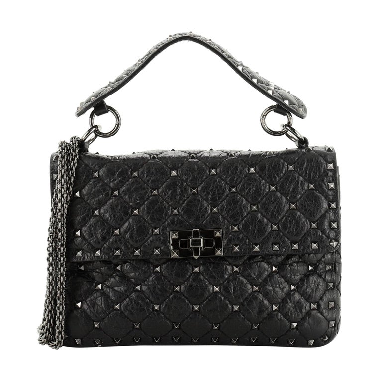 Valentino Rockstud Spike Flap Bag Quilted Leather Medium at 1stDibs