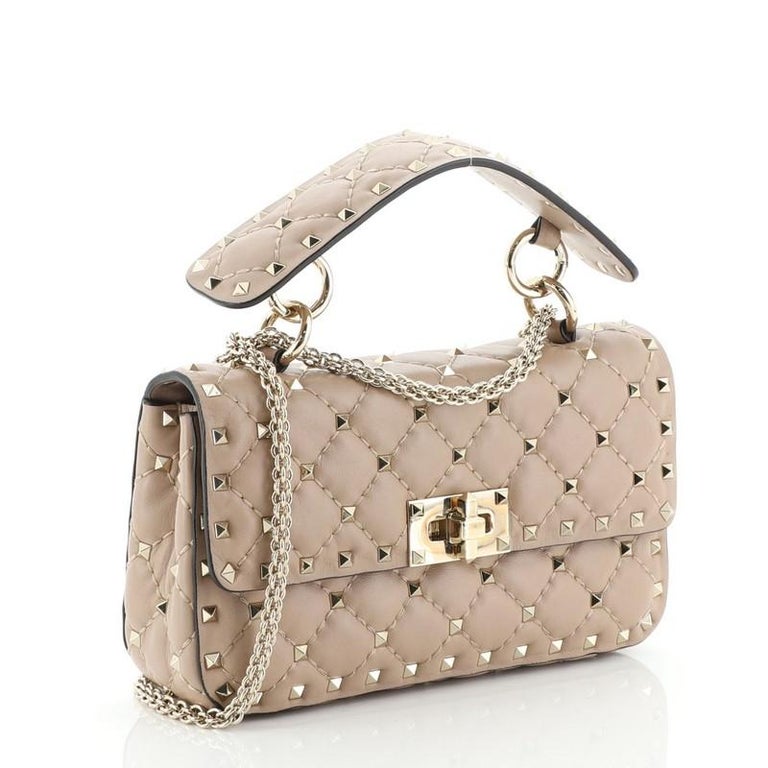 Valentino Rockstud Spike Flap Bag Quilted Leather Small at 1stDibs