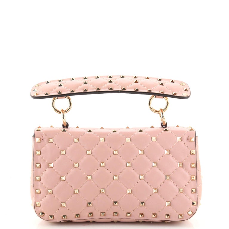 Valentino Rockstud Spike Flap Bag Quilted Leather Small For Sale at 1stDibs