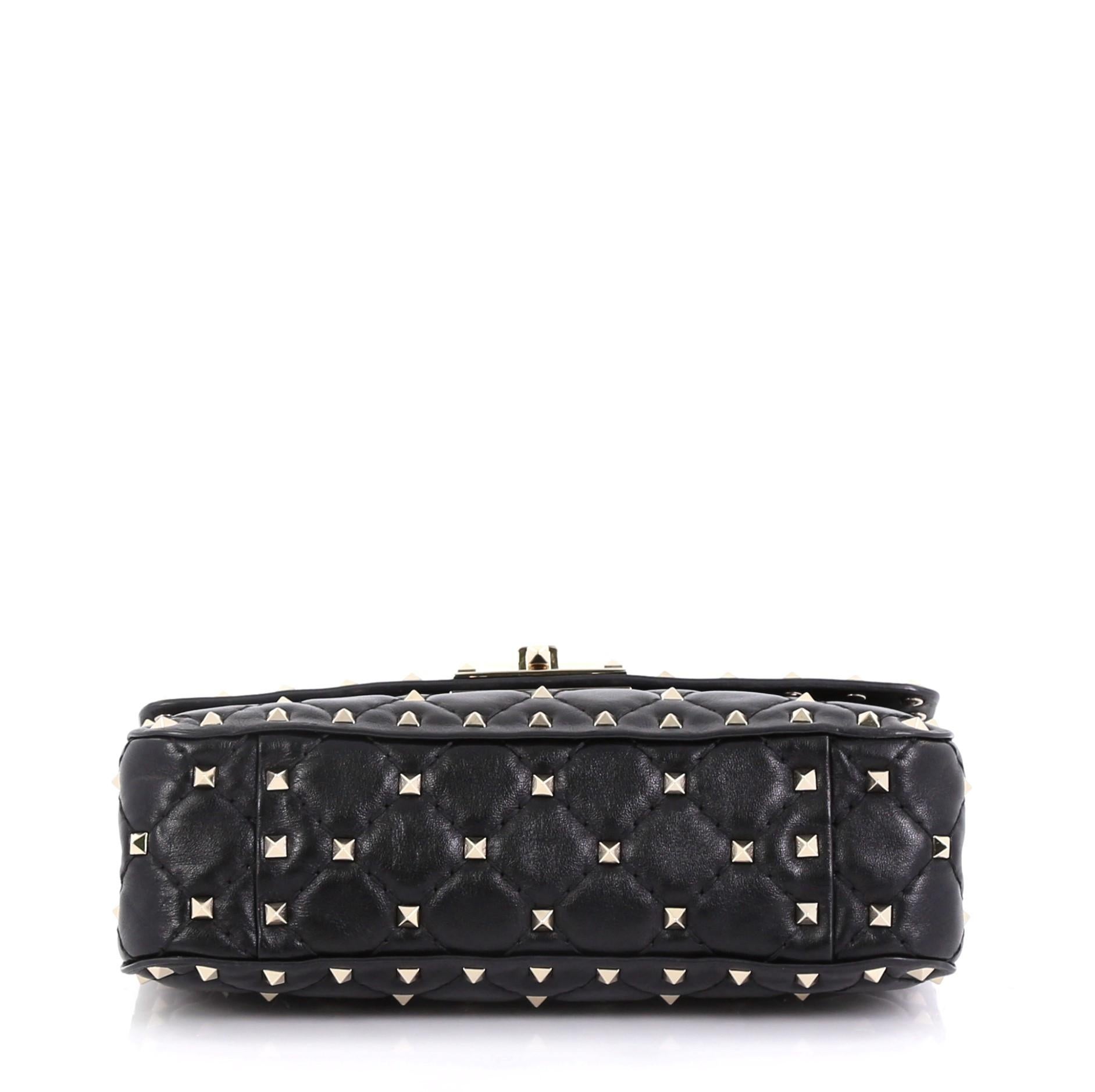 Valentino Rockstud Spike Flap Bag Quilted Leather Small In Good Condition In NY, NY