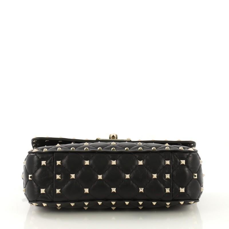 Women's or Men's Valentino Rockstud Spike Flap Bag Quilted Leather Small