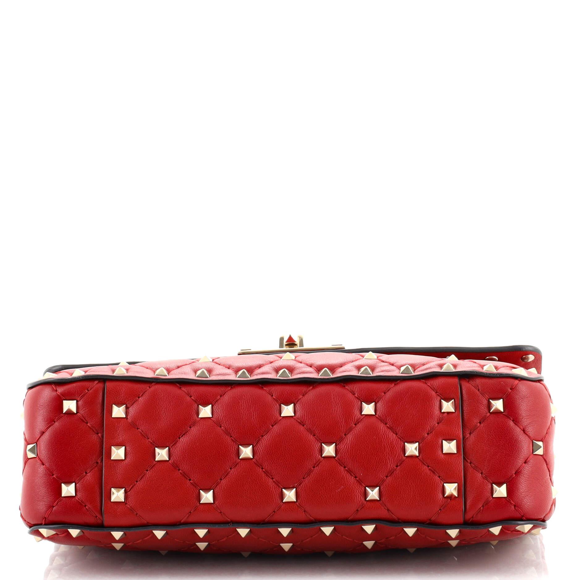 Women's or Men's Valentino Rockstud Spike Flap Bag Quilted Leather Small