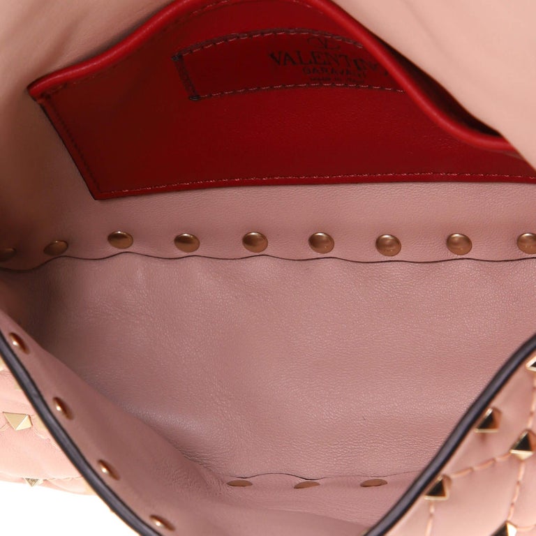Valentino Rockstud Spike Flap Bag Quilted Leather Small For Sale at 1stDibs