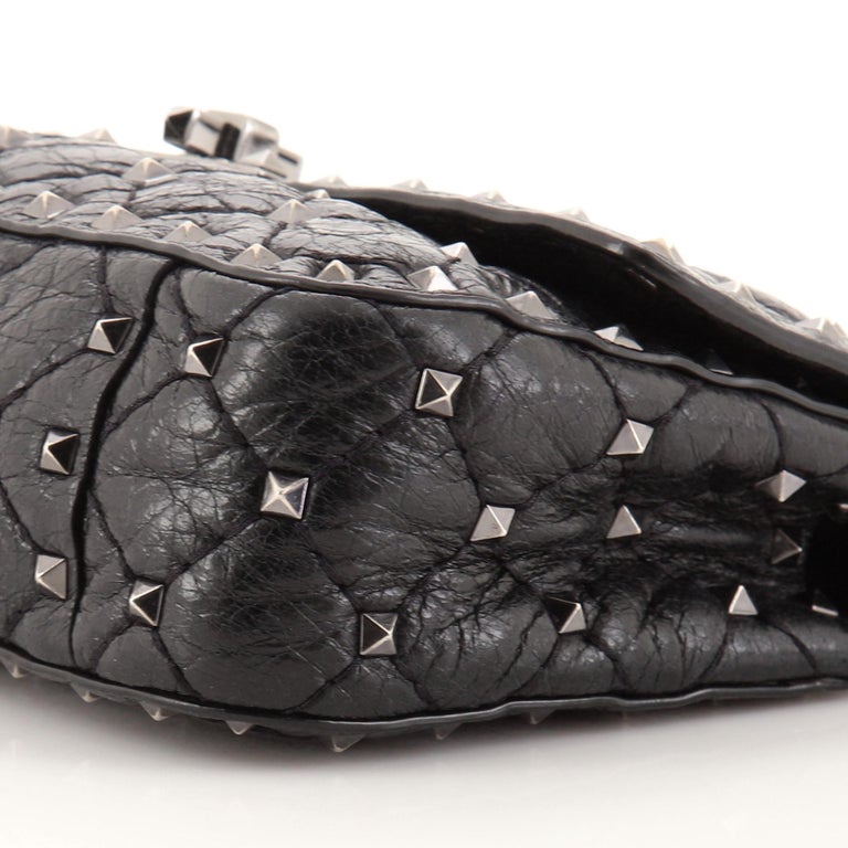 Valentino Rockstud Spike Flap Bag Quilted Leather Small For Sale 2