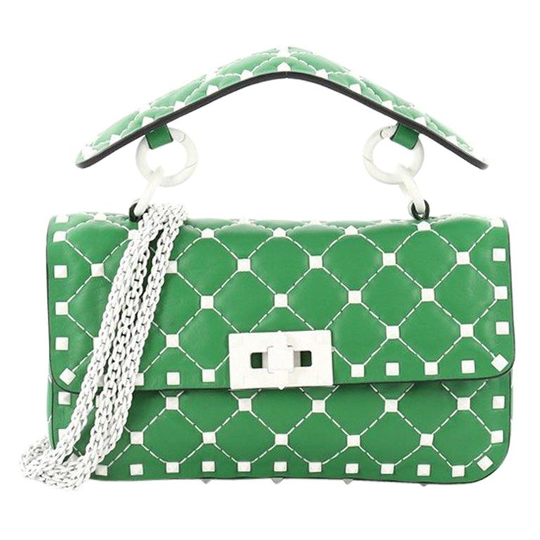 Valentino Rockstud Spike Flap Bag Quilted Leather Small at 1stDibs