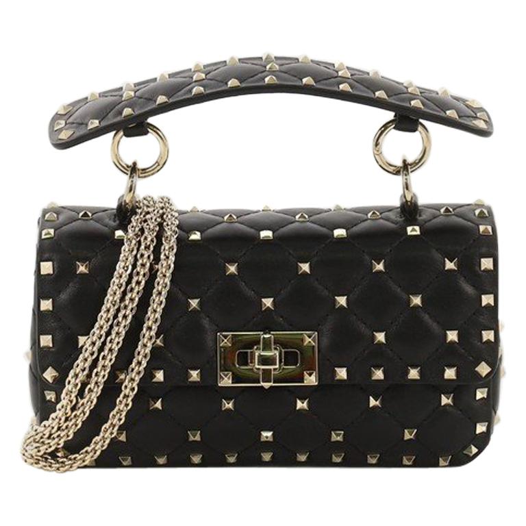 Valentino Rockstud Spike Flap Bag Quilted Leather Small at 1stDibs