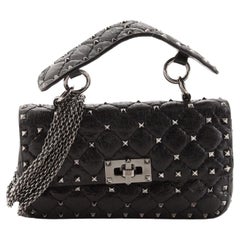 Valentino Rockstud Spike Flap Bag Quilted Leather Small