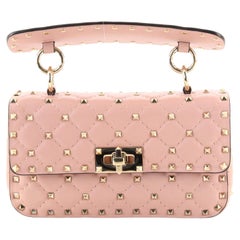 Valentino Rockstud Spike Flap Bag Quilted Leather Small