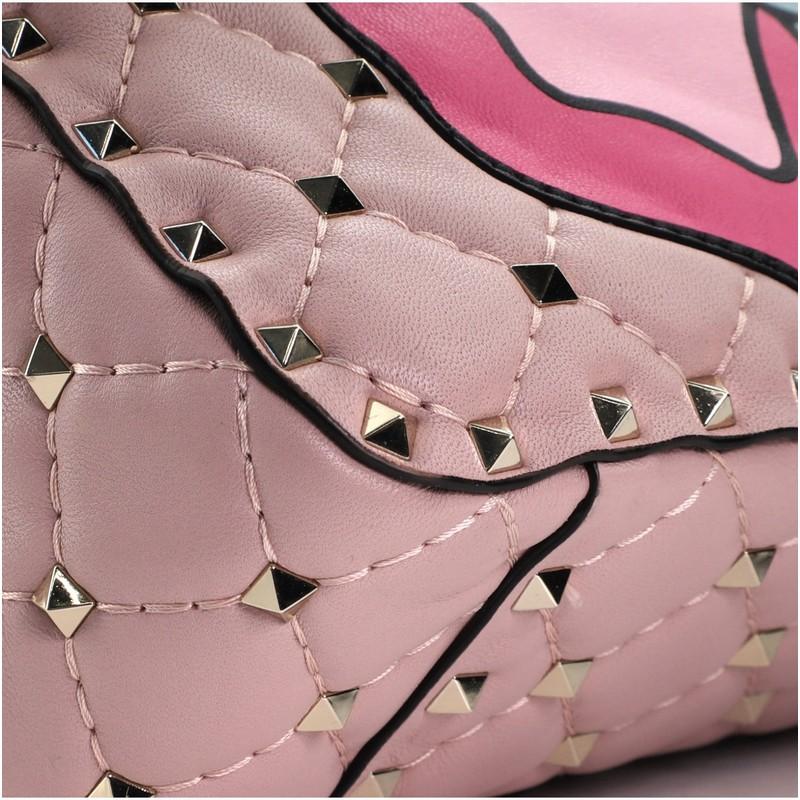 Valentino Rockstud Spike Flap Bag Quilted Printed Leather Medium 2