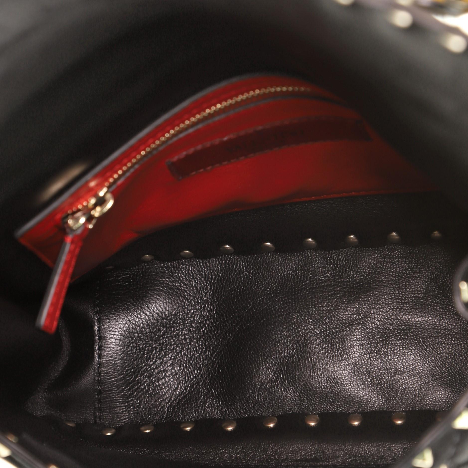 Valentino Rockstud Spike Flap Bag Quilted Suede Medium In Good Condition In NY, NY