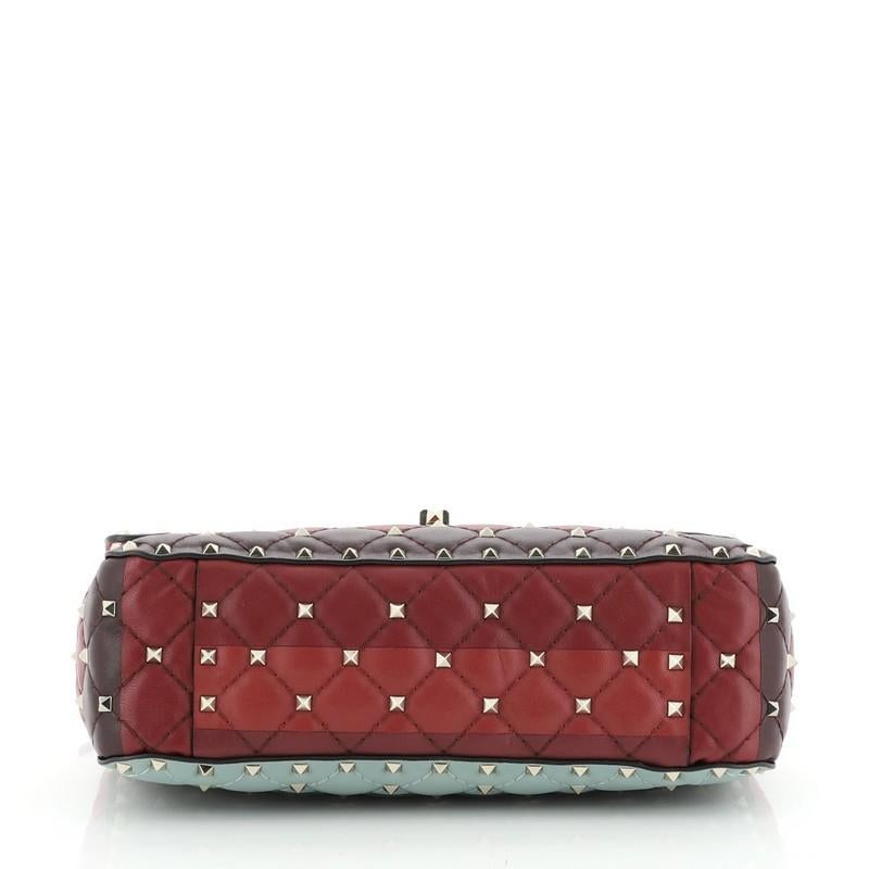 Valentino Rockstud Spike Flap Tasche gestreiftes gestepptes Leder Medium für Damen oder Herren