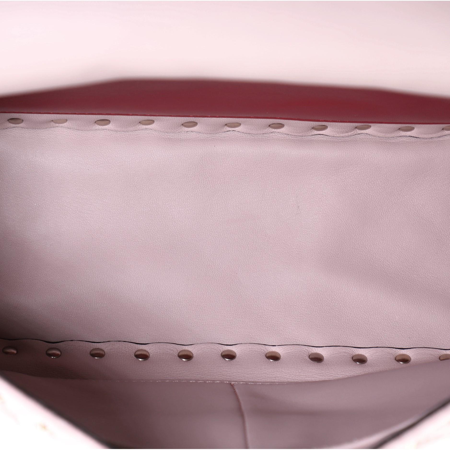 Valentino Rockstud Spike Flap Shoulder Bag Quilted Velvet Large In Good Condition In NY, NY